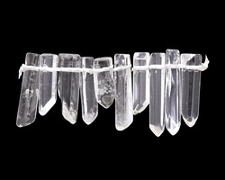 Rock Crystal Quartz Point Focal Set 5-8x10-35mm