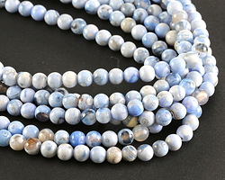 Blue & White Agate Round 6mm