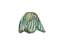Patina Green Brass (plated) Flower Blossom Bead Cap 19x15mm