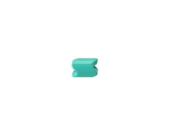 Aqua Enamel Chevron Tube Bead 6x5mm