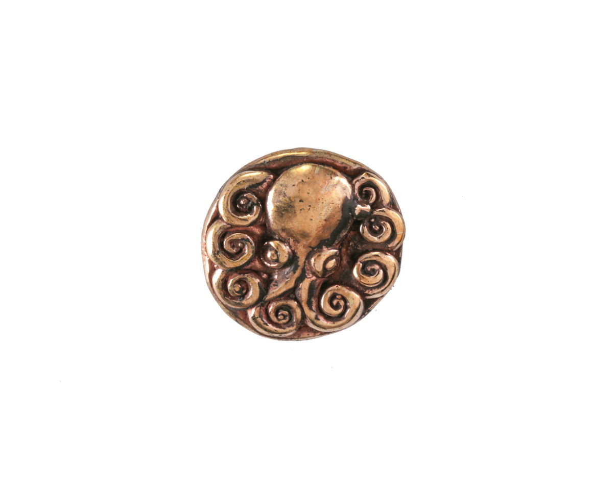Green Girl Bronze Octopus Button 15mm