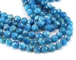 Pacific Blue Apatite (A) Microfaceted Round 7-8mm