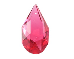 Czech Antique Crystal Garnet Faceted Drop Focal 17x30mm