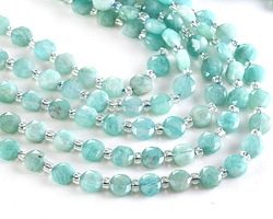 Brazilian Amazonite (A) Microfaceted Star Coin 6mm