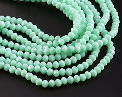 Sweet Mint Crystal Faceted Rondelle 4mm