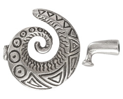 Mykonos Antique Silver (plated) Large Detailed Spiral Clasp 40mm