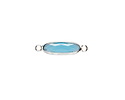 Capri Crystal Elongated Oval Link in Silver Finish Bezel 22x6mm