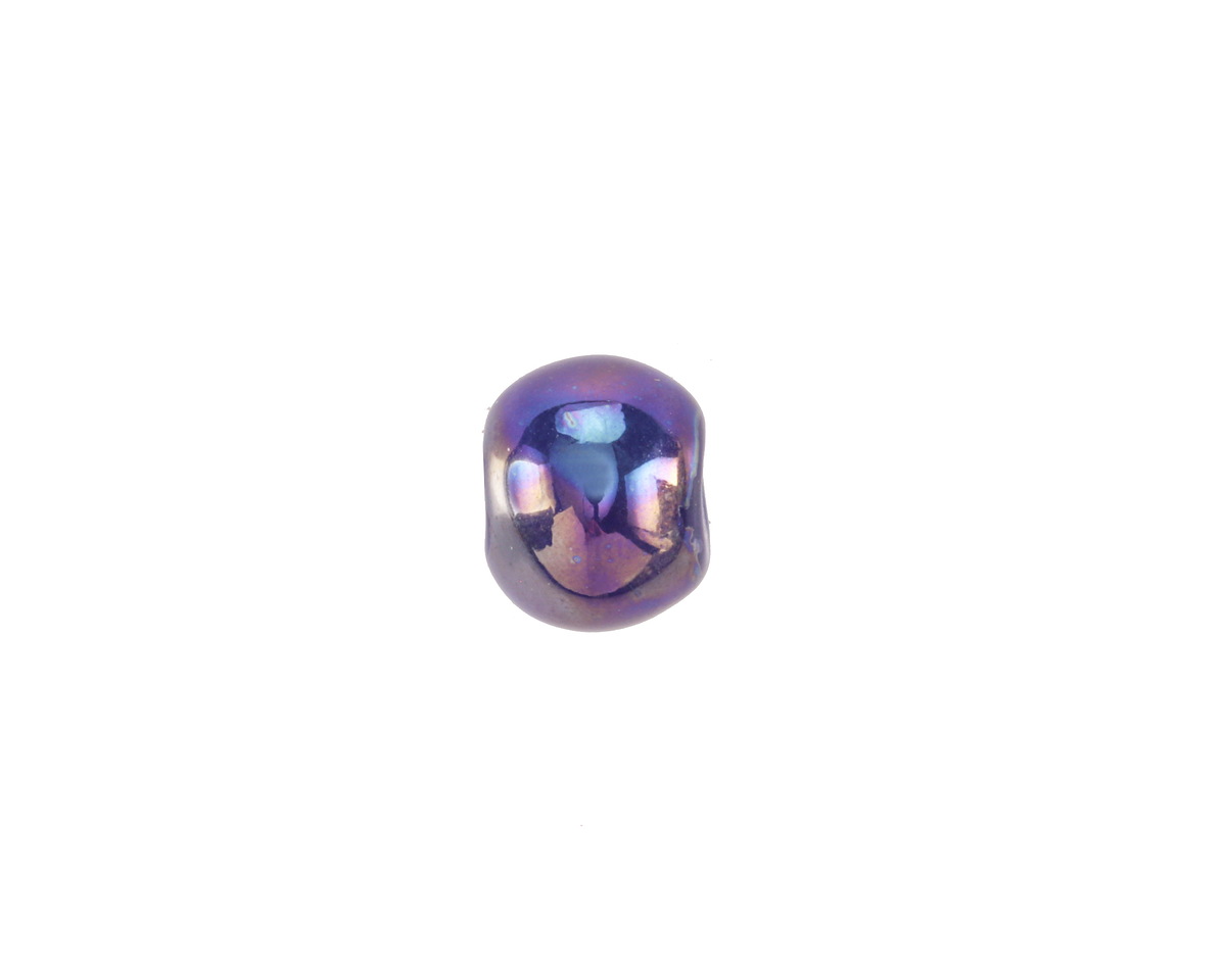 Mykonos Ceramic Iridescent Cobalt Rondelle 8.5x10mm