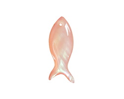 Cherry Blossom Pink Resin & Shell Fish Focal 24x10mm