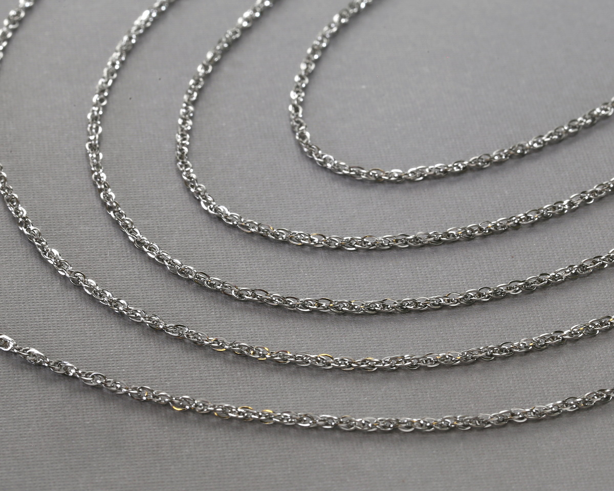 Stainless Steel Figaro Chain, 1.25x1.64mm links, 25ft Spool