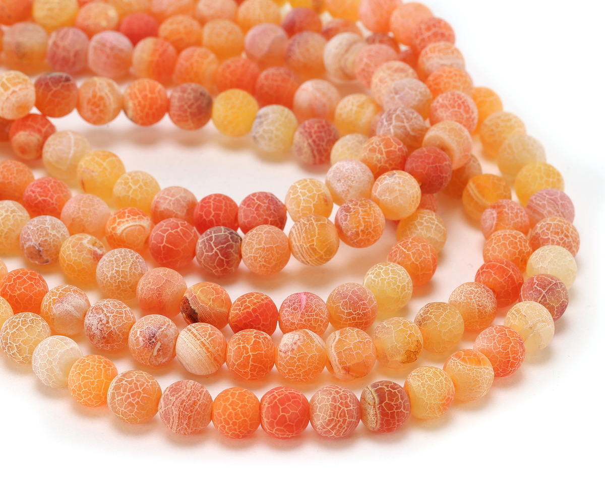 Tropical Fire Agate (Matte) Round 8mm
