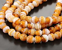 Butterscotch & White Swirl Lampwork Glass Round 10mm