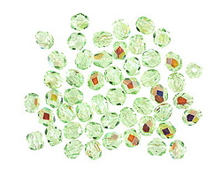 Czech Glass Peridot AB Fire Polished Round 4mm