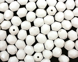 Czech Glass Opaque White Fire Polished Round 6mm