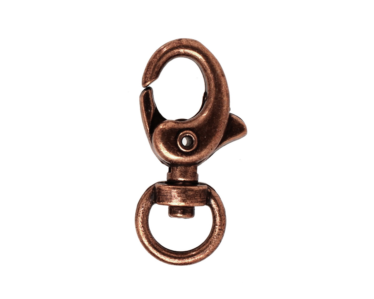 Antique Copper (plated) Swivel Lobster Clasp 30x15mm