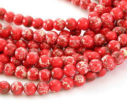 Red Impression Jasper Round 6mm