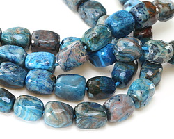 Larimar Blue Crazy Lace Agate Faceted Nugget (Large Hole) 14-16x10-12mm