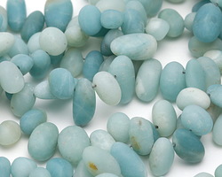 Amazonite (Matte) (Side Drilled) Pebble Drops 7-9x10-19mm