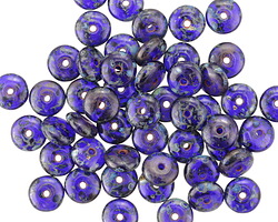 Czech Glass Cobalt Picasso Spacer 2x6mm