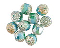 Czech Glass Aquamarine Waters AB w/ Silver Lantern 8mm