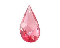 Czech Antique Crystal Cherry Faceted Drop Focal 16x27mm
