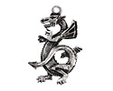 Mykonos Antique Silver (plated) Large Dragon Focal 28x45mm