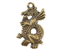 Mykonos Antique Brass (plated) Scaled Dragon Focal 19x33mm