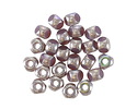 Czech Glass Matte Amethyst Opal w/ Antique Silver AB Trica Beads 4x5mm