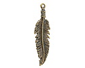 Mykonos Antique Brass (plated) Feather Pendant 17x67mm