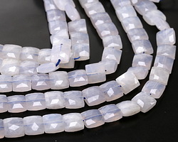 Blue Rose Quartz Faceted Square 8mm