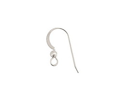 Sterling Silver Flat w/ 3mm Ball Earwire 17x8mm