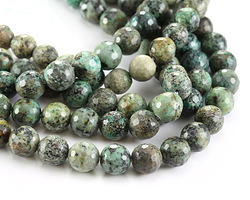 African Turquoise Faceted Round 10mm Beads