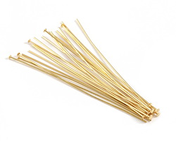 Gold (plated) Headpin 3", 21 gauge