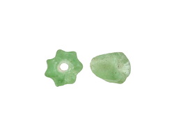 African Recycled Glass Bottle Green Bellflower 8-9mm