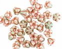 Czech Glass Cool Mint w/ Copper Bellflower 5x6mm