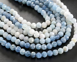 Devil Blue Aquamarine (Ombré) Faceted Round 5mm