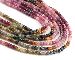 Tourmaline (Ombré) Faceted Rondelle 3x4mm