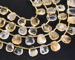 Citrine Faceted Teardrop Nugget 10-13x12-15mm