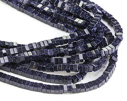Blue Goldstone Squaredelle 1x2mm