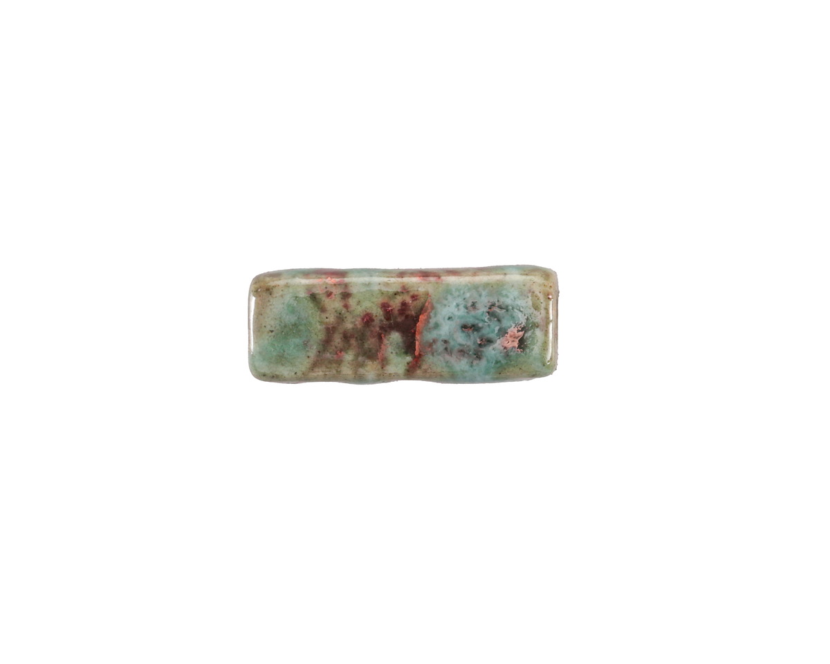 Mykonos Ceramic Iridescent Copper Patina Long Square Tube 17x6mm