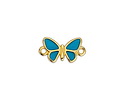 24K Gold (plated) Framed Transparent Turquoise Butterfly Focal Link 17.5x10mm