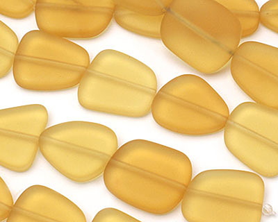 Desert Gold Beach-Style Glass Flat Freeform 21-23x18-20mm