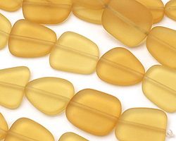 Desert Gold Beach-Style Glass Flat Freeform 21-23x18-20mm