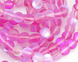 Fuchsia Fused Glass AB (matte) Round 10.5mm