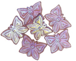 Czech Glass Matte Amethyst AB Butterfly 15x12mm