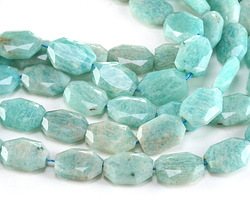 Brazil Amazonite Microfaceted Flat Slab 13x9mm