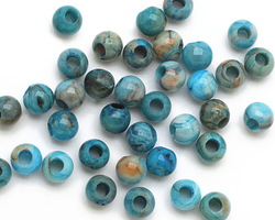 Larimar Blue Crazy Lace Agate Round (Large Hole) 6mm