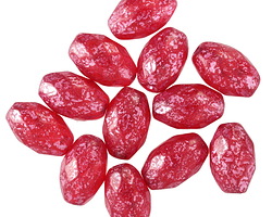 Czech Glass Textured Ruby Fire Polished Rice 12x8mm
