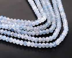Aquamarine Faceted Rondelle 3x4mm