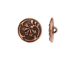 TierraCast Antique Copper (plated) Vignette Button 15mm